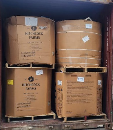 Reject Books in Gaylords Loaded in Containers for Export